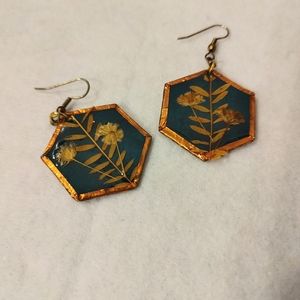 Dried flower earrings
